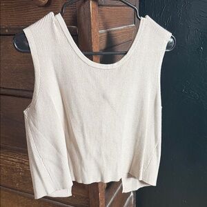 Altar'd State Cream Ribbed Crop Top